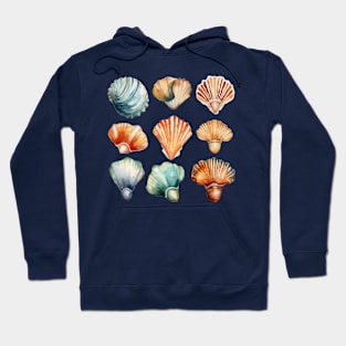 Seashells Watercolor Hoodie